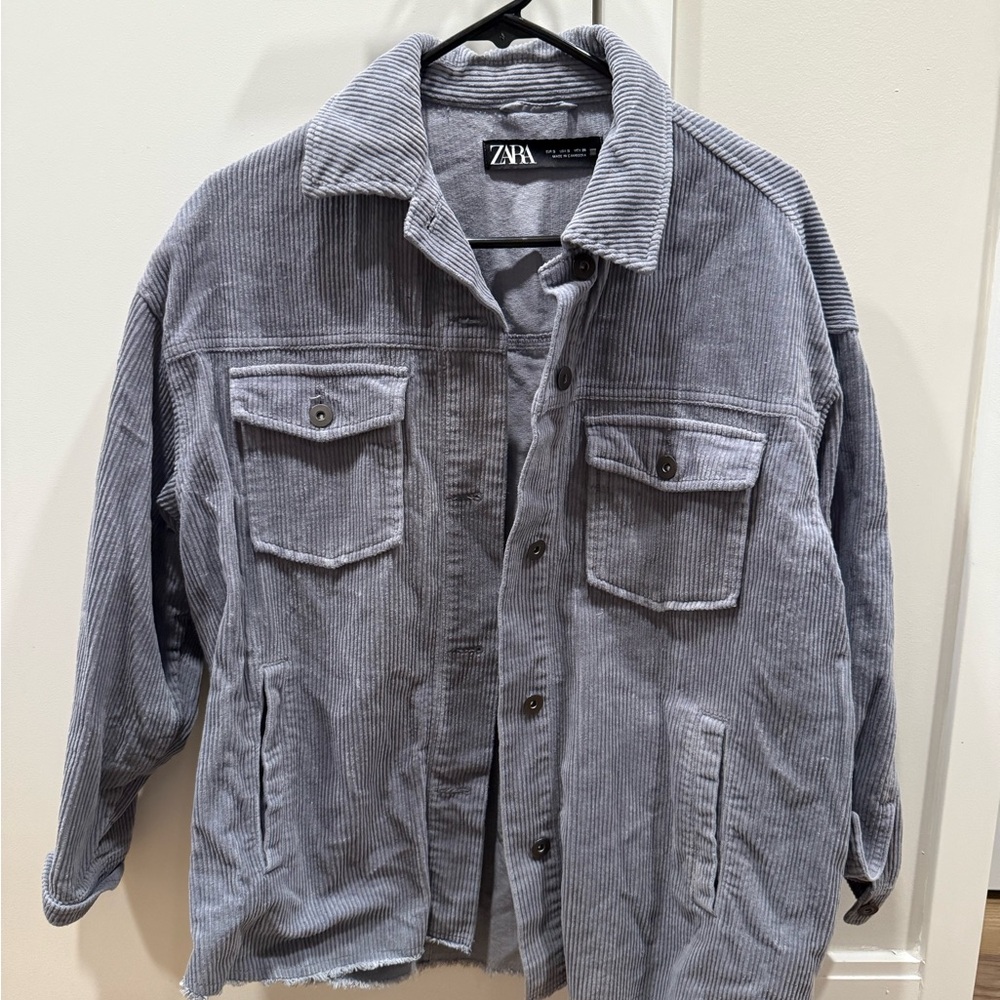 Zara Light Purple Corduroy Shirt Jacket